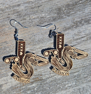 Passion BDSM Laser Engraved Wooden Earrings