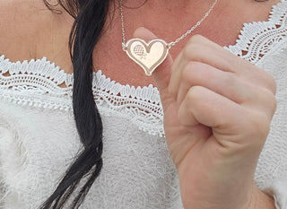 Limited Edition: Sterling Silver Mirrored Acrylic Upside-Down Pineapple Heart Necklace