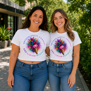 Anything But Vanilla Enthusiastic Consent Crop Top- Large Front Only