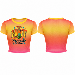 Too Hot To Behave Gradient Sheer Crop Top