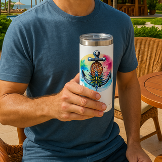 Nautical Pineapple 4-in-1 Can Cooler 14 oz.