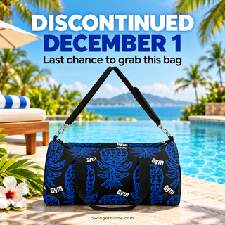 Gym Duffle Bag in Black and Blue - Small