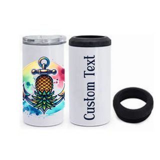 Nautical Pineapple 4-in-1 Can Cooler 14 oz.