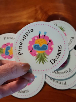 Pineapple Dreams Sticker, Pineapple Pool Sticker, Beach Bag Sticker, Tumbler Sticker, Pineapple Pool Sticker, Lifestyle Sticker