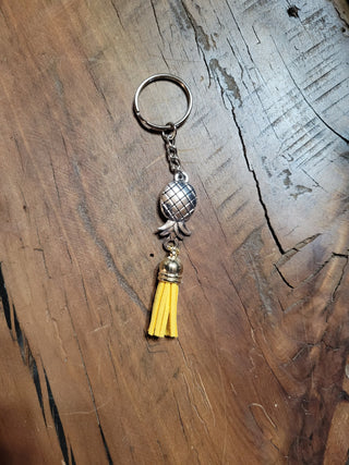 Swinger Upside Down Pineapple Keychain with Multiple Tassel Color Options, Zipper Pull, Luggage Zipper Pull, Identify luggage