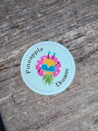 Pineapple Dreams Sticker, Pineapple Pool Sticker, Beach Bag Sticker, Tumbler Sticker, Pineapple Pool Sticker, Lifestyle Sticker