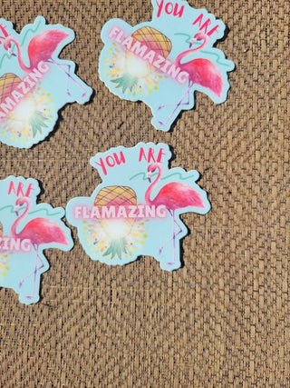 Flamingo Sticker, You are Flamazing Sticker, Upside Down Pineapple Sticker, Flamingos & Pineapples, Swinger Tumbler Sticker, Amazing Sticker