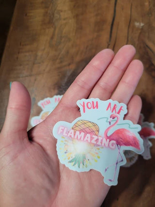 Flamingo Sticker, You are Flamazing Sticker, Upside Down Pineapple Sticker, Flamingos & Pineapples, Swinger Tumbler Sticker, Amazing Sticker