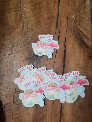 Flamingo Sticker, You are Flamazing Sticker, Upside Down Pineapple Sticker, Flamingos & Pineapples, Swinger Tumbler Sticker, Amazing Sticker