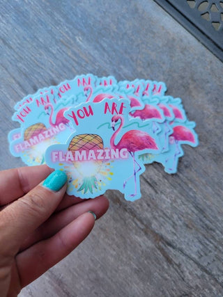 Flamingo Sticker, You are Flamazing Sticker, Upside Down Pineapple Sticker, Flamingos & Pineapples, Swinger Tumbler Sticker, Amazing Sticker