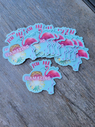 Flamingo Sticker, You are Flamazing Sticker, Upside Down Pineapple Sticker, Flamingos & Pineapples, Swinger Tumbler Sticker, Amazing Sticker