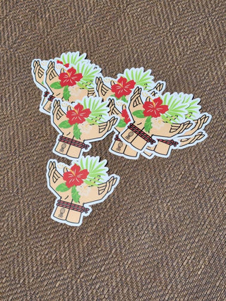 BDSM Bondage with Hibiscus Flower Sticker, Upside-Down Pineapple on the Wrist, Swinger Lifestyle, Alternative Lifestyle