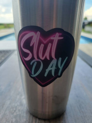 Slut Day Sticker, Bachelorette Party Gift, A Hot Wife Sticker, Party Sticker, Sexy Gift, Lifestyle Sticker, Alternative Life