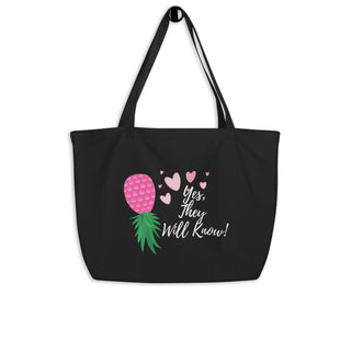Large organic Pineapple tote bag, Upside-down Pineapple bag, Swinger Party Bag, Lifestyle Tote