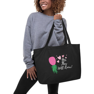 Large organic Pineapple tote bag, Upside-down Pineapple bag, Swinger Party Bag, Lifestyle Tote