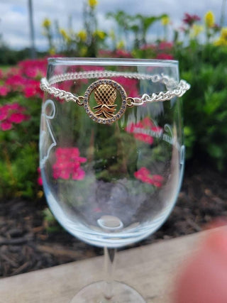 Pineapple anklet, Upside Down pineapple anklet, Lifestyle anklet, Pineapple bracelet, Charm anklet, Includes Jewelry Bag