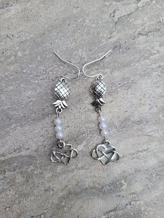Infinity Upside Down Pineapple Earrings, love is love earrings, Swinger lifestyle earrings, threesome jewelry, poly earrings