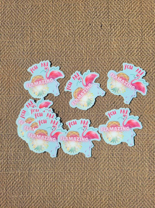 Flamingo Sticker, You are Flamazing Sticker, Upside Down Pineapple Sticker, Flamingos & Pineapples, Swinger Tumbler Sticker, Amazing Sticker