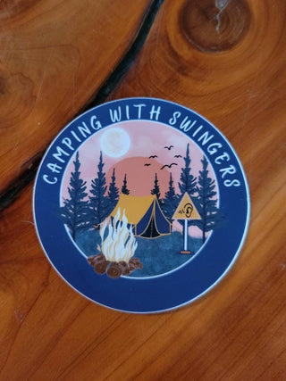 Swinger Camping Sticker / Upside down pineapple / Pineapple in the moon sticker / Loud noise sticker / Camping with Swingers sticker