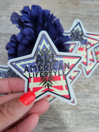 All American Lifestyle Sticker, Upside down pineapple sticker, American star sticker with a pineapple, Lifestyle sticker, Alternative