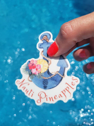 Nauti Pineapples Sticker, Upside down pineapple anchor sticker, Lifestyle Sticker, Boating sticker with an Upside Down Pineapple, Swinger