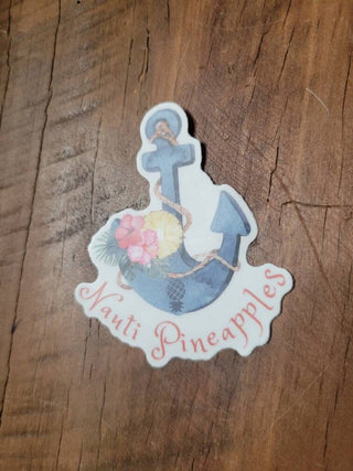 Nauti Pineapples Sticker, Upside down pineapple anchor sticker, Lifestyle Sticker, Boating sticker with an Upside Down Pineapple, Swinger
