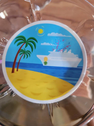 Cruise Boat Sticker with Upside Down Pineapple / Swinger Pineapple Sticker for Tumbler / Cruise Door Sticker / Cruise Party Decor