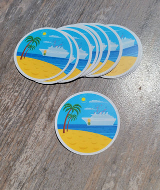 Cruise Boat Sticker with Upside Down Pineapple / Swinger Pineapple Sticker for Tumbler / Cruise Door Sticker / Cruise Party Decor