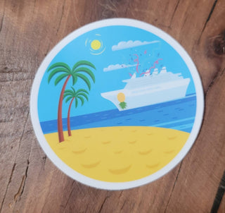 Cruise Boat Sticker with Upside Down Pineapple / Swinger Pineapple Sticker for Tumbler / Cruise Door Sticker / Cruise Party Decor