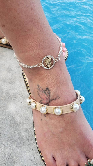 Pineapple anklet, Upside Down pineapple anklet, Lifestyle anklet, Pineapple bracelet, Charm anklet, Includes Jewelry Bag