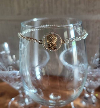 Upside Down Pineapple Anklet, Swinger Lifestyle Anklet, Charm with Mixed Metals, Includes Jewelry Bag