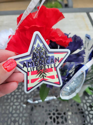 All American Lifestyle Sticker, Upside down pineapple sticker, American star sticker with a pineapple, Lifestyle sticker, Alternative