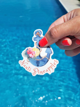 Nauti Pineapples Sticker, Upside down pineapple anchor sticker, Lifestyle Sticker, Boating sticker with an Upside Down Pineapple, Swinger