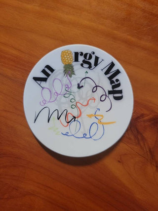 An Orgy Map sticker as a travel map using an upside down pineapple to represent the swinger lifestyle