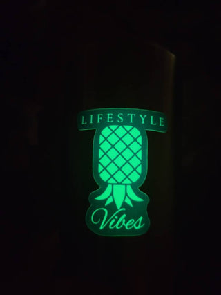 Glow in the Dark Sticker, Upside down pineapple glow in the dark sticker for the lifestyle, Glow party Sticker