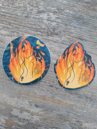 I'm That Wife Silhouette Flaming Sticker, Upside Down Pineapple for the Hotwife lifestyle, Swinger Lifestyle Sticker