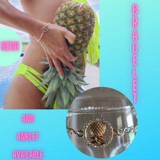 Pineapple Bracelet, Upside Down pineapple Bracelet, Lifestyle bracelet, Pineapple bracelet, Charm bracelet