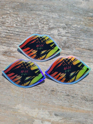 Wild Life Animal Print Sticker with an Upside Down Pineapple for the Swinger Lifestyle, Holographic or Matte Finish