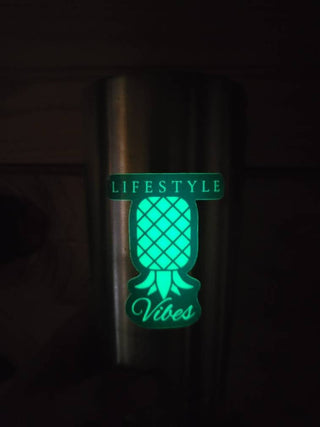 Glow in the Dark Sticker, Upside down pineapple glow in the dark sticker for the lifestyle, Glow party Sticker