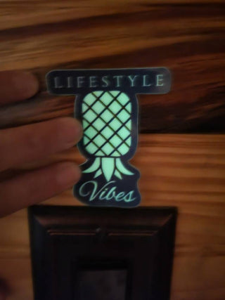 Glow in the Dark Sticker, Upside down pineapple glow in the dark sticker for the lifestyle, Glow party Sticker