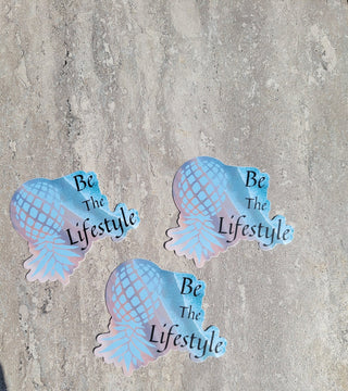 Be the Lifestyle with an Upside Down Pineapple and the beach scenery, Swinger Code for the Lifestyle, Alternative Lifestyle Sticker