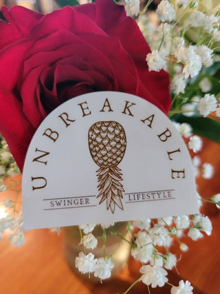 Unbreakable Swinger Lifestyle sticker with an upside down pineapple, Pineapple decor, Swingers Pineapple Statement