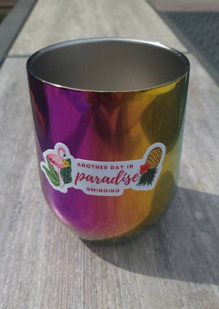 Flamingo and Pineapple Sticker, Another Day In Paradise Swinging, Swinger Pineapple Decor, Upside Down Pineapple Tumbler Sticker