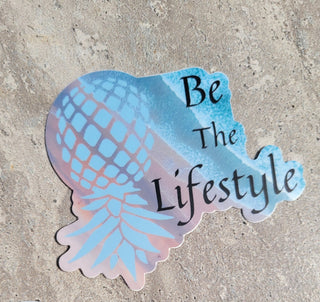 Be the Lifestyle with an Upside Down Pineapple and the beach scenery, Swinger Code for the Lifestyle, Alternative Lifestyle Sticker