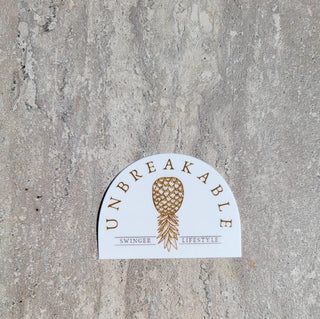 Unbreakable Swinger Lifestyle sticker with an upside down pineapple, Pineapple decor, Swingers Pineapple Statement