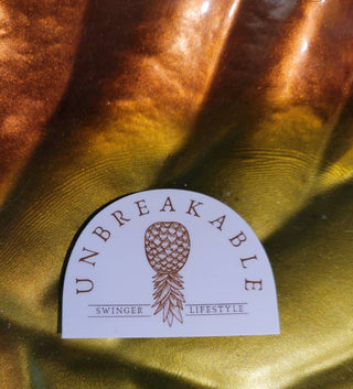 Unbreakable Swinger Lifestyle sticker with an upside down pineapple, Pineapple decor, Swingers Pineapple Statement