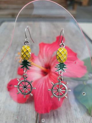 Cruise Earrings, Swinger Lifestyle Earrings, All Aboard Earrings, Colorful Pineapple Earrings, Upside Down Pineapple Earrings, Boat Earrings