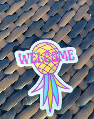 Upside Down Pineapple Decor, Lifestyle Sticker, Pineapple Welcome Sticker, Door Sticker, Hostess Gift, House Party Gift Sticker