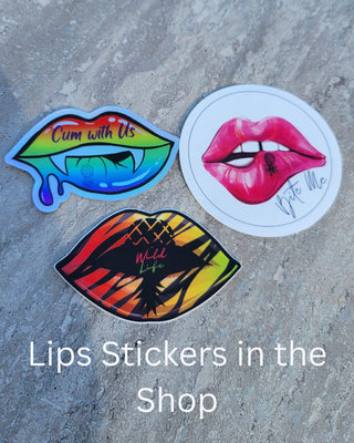 Bite Me Sticker/ Upside down pineapple in hot pink lips / Pineapple Bite Me Sticker / Sexy computer sticker / Glossy