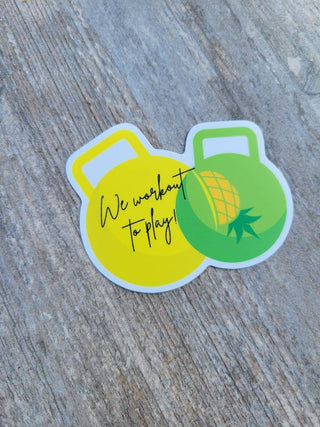 Workout sticker, We workout to play with an Upside down pineapple, Gm water bottle sticker, Swinger sticker